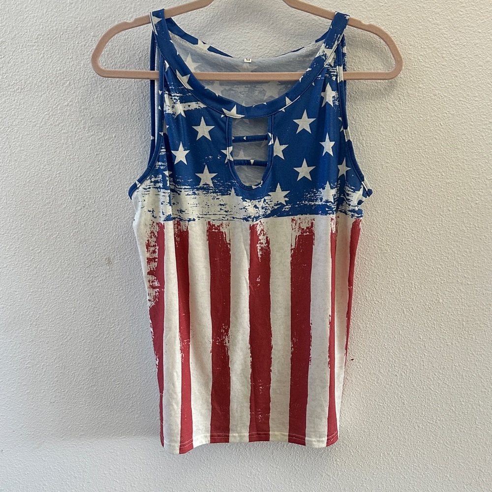 Patriotic Stars and Stripes Women's Tank Top